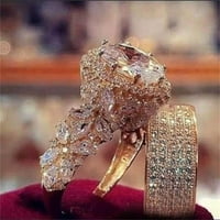 Lowrofile prstenovi za žene djevojke bijeli kameni prsten, ručno izrađeni rez, vjenčani nakit nakita