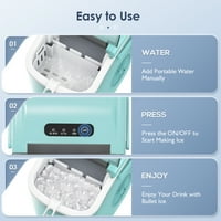 Prijenosni kontratop za proizvodnju leda, sa ručicom, 26LBS 24h, 6 min, jedan klik, a proizvođači leda