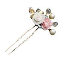 Živjeli.us Ženske dame Djevojke Vintage Elegant Cvijet Rhinestone Fau Pearl Hair Stick Wridal Weatdress