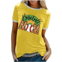 Mchoice bejzbol košulje Žene smiješne bejzbol vibracije Grafički kratki majica Casual Crew vrat kratkih