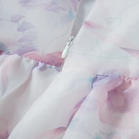 Eyicmarn ženska ljetna mini princeza haljina cvjetnih tiho na listu kratkih rukava kvadratni izrez Otvori