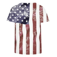 ZODGGGU Smanjene tuničke majice za žene Trendi ljetni vrhovi USA zastava Ispis Neovisnosti Dan Grafički