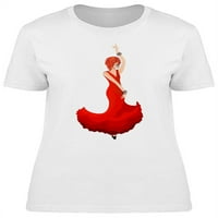 Žena Crvena haljina Flamenco majica Žene -Image by Shutterstock, Ženska X-velika