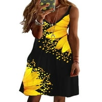 MyTrendy Women cvjetni ispis V-izrez Swing haljina Party Plach klizne haljina
