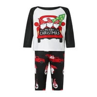 Amiliee Christmas Božić-dječji pidžami, blok u boji tiskani majica s dugim rukavima + pantalone