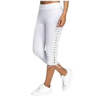 Hlače za ženske kratke hlače Ženske modne žene Čvrsti zavoj elastični struk obrezane pantalone Ležerne