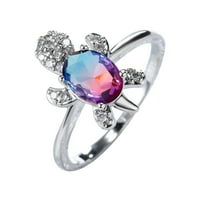 SKPABO Diamond Ring Elegantni prsten za rinestone Srebrni nakit za prstenje za žene Modni puni dijamant