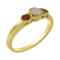 Britanci izrađeni čvrstih 9k žuto zlatni prirodni prsten i Garnet Ženski rub - Veličine opcije - Veličina