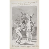 Francisco de Goya Crni modernog uokvirenog muzeja Art Print pod nazivom - maskarke koja se šapa od muškarca