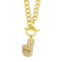 Lanci ogrlice za žene euramerican kubansku ogrlicu Hop Street Fashion Lično dijamant Inlaid gesta lanac
