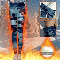 Zimska šerpa obloge za žene za žene, visoki struk rastezljive guste kašmir plišane tople termalne hlače