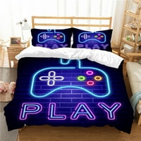 Wenjualing 3D Gamer Printing Duvet Poklopac poklopca meko posteljina set prekrivača Pokriva luksuzne