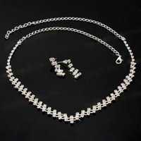 Mješanac Nakit srebrne kristalne vjenčane ogrlice minđuše mladenke za suzanje privjeska privjesak za