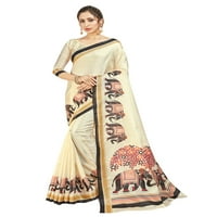 Pakovanje dve sarete za žene Mysore Art Silk tiskani indijski diwali sari