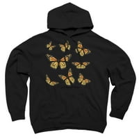 Binarch leptir crni grafički pulover Hoodie - dizajn ljudi L
