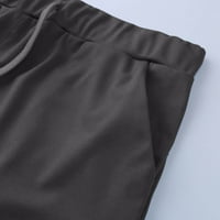 Hlače za žene Ženske trčanje kratke hlače Sport teretana Atletska aktivna vježba s džepovima Siva + L