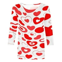 HFYIHGF Valentines Dan majica Žene Slatko srce Grafički tees Raglan rukava Ležerna majica