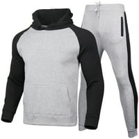 Yuelianxi muške jogging odijelo Sportski kapuljač postavio je dvodijelni jaknu s kapuljačom i džepovima