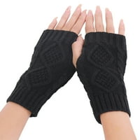 Ženske zimske termalne rukavice bez prstiju, pletene rukavice sa rupama od palca zimski dodaci
