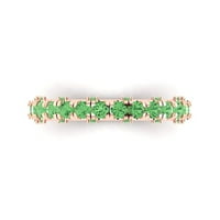 3. CT sjajan okrugli rez simulirani zeleni dijamant 18k 18K ružičarski zlatni večni bend sz 7.25