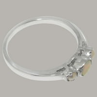 Britanski izrađeni sterling srebrni prirodni otvara i kultivirani biserni ženski prsten - veličine opcija
