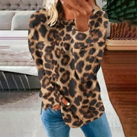 Duks za žene Jesen modni vrhovi dugih rukava s dugim rukavima dukserica Leopard Print Pulover Y2K odjeća