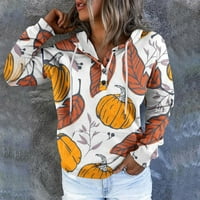 Halloween Hoodies za žene bundeve grafički džep dugi rukav bluza casual tops dukseri pulover