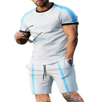 Muška odjeća za ušiveni sportski set posada vrata tracksuits trčanje majica i kratkih hlača kompjune