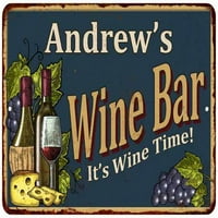 Andrewov vinski bar zeleni znak rustikalni dekor Matte Finish Metal 116240055242