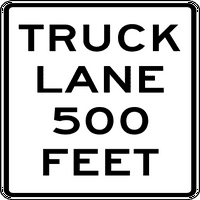 Promet i skladišni znakovi - Truck Lane Feet Aluminijumski znak Ulično odobreno Znak 0. Debljina