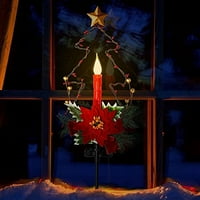 Solarni božićni ukrasi na otvorenom LED svjetla, vodootporna svjetla za svijeće solarno napajane svijeće,