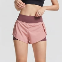 Pgeraug pantalone za žene visoki struk koji radi brzo sušenje kratko sa džepovima joga hlače ružičaste
