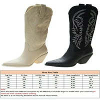 Avamo žene zapadne kaubojne čizme povlačenje na retro širokoj teletu CALF Comfort boot crni 6.5