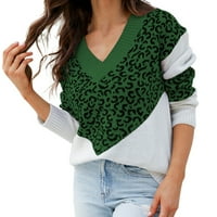 Jesen New Love Contrast Dizajn boja O vrat Duks Lady's Ladwerov džemper Dugih rukava Ženski pulover