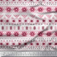 SIMOI CREPE svilena tkanina Stripe i snježna pahuljica etnički tkanini otisci sa dvorištem širom