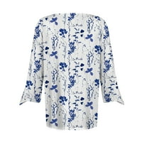 Košulje za čišćenje za žene Ležerne prilike, rukav, ljetni V-izrez modni ispisani labavi fit pulover