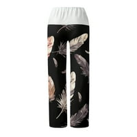 Ženske hlače Visok struk za štampanje na plaži Boho Lagane ležerne prilike sa džepovima Ravne noge Trouse