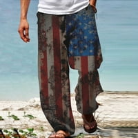 Lydiaunistar Muške hlače za čišćenje muškaraca Ljeto casual modne nezavisnosti 3.D štampanje elastičnih