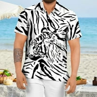 Muška majica proljeće ljetno casual cvjetno plaža tropsko casual gumb niz majice kratkih rukava pokloni
