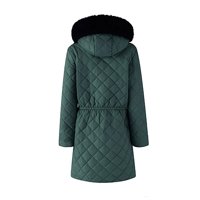 Fitoronska zimska jakna za žene Fau krznene jakne Topla parka Vintage Quilted Jackets Overcoat Green