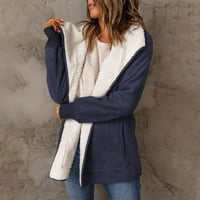 Umitay vodootporna kišna jakna za žene Ženska povremena puna boja labava plišana velika jakna sa džepovima