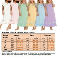 Capreze Noćna haljina Ženske spavaćice čipke Šivanje pidžamas ruffle trim posada vrata kratkih rukava