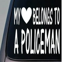 Moje srce pripada policajcu * D758 * Naljepnica za naljepnicu Police COP-a