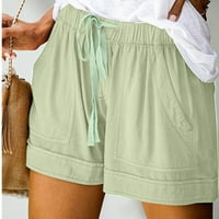Asdoklhq Summer Shorts za zagled za žene $ 5, Ženska plus veličina Žene plus veličine Comfy vučnica Ležerne prilike elastične šarke