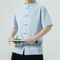 Odjeća za majicu Ležerne tiskane majice za muškarce Retro ovratnik pamuk kratkih rukava majica za muškarce