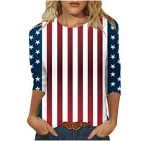 Ženski odobrenje ispod $ Lenago 4. srpnja Ženski plus veličina Ljetni vrhovi tiskana majica Srednja