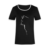 Ã Totoã T-majice za ženske vrhove Ženska nova modna mačka cvjetna print casual crew vrat kratkih rukava