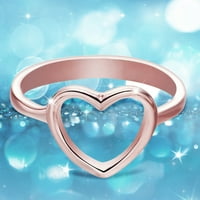 Keusn Jednostavno elektroplatiranje ljubavnog srca Dijamantna prstena Dame nakit angažirani prsten w
