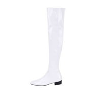 Zunfeo Womens Konee High Boot Classic Trendy Niske pete Jesen Zimske čizme za jahanje Spekad Zip Lacquer