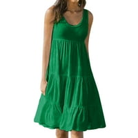 Ženske haljine Ljetni bez rukava, puna zabava na plaži Ležerne haljina zelena m